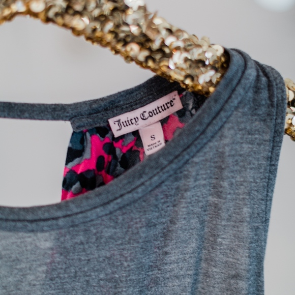 Juicy Couture Pink Gray Leopard Print Tank - Picture 2 of 3